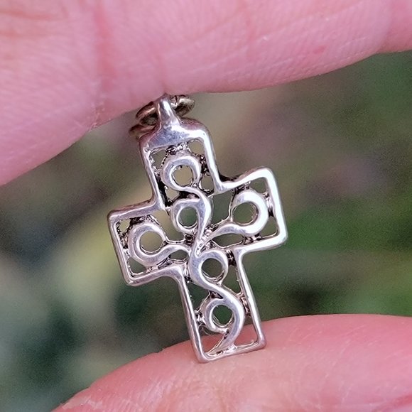 Vintage Silver Cross Book Pendant Necklace Stainless Steel Men Women Religious